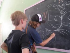 Emma ministering through art in Belize.